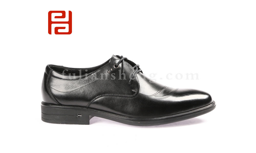 福連升商務(wù)正裝男鞋 牛皮面棉麻內(nèi)里舒適休閑商務(wù)單鞋圖片