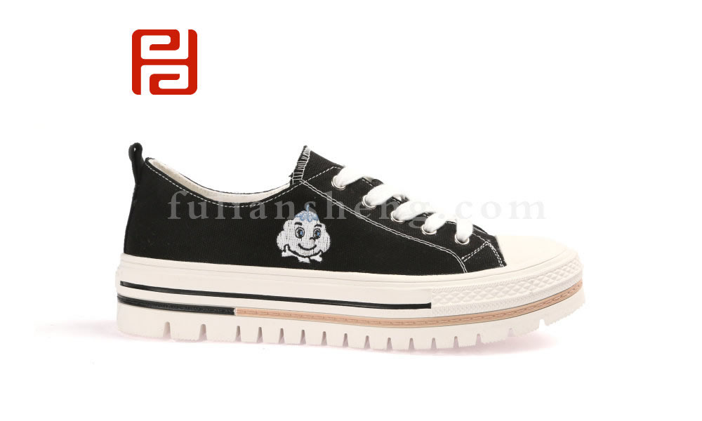 福連升休閑板鞋 厚底帆布鞋棉麻刺繡舒適布鞋圖片