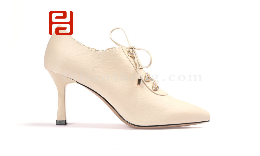 福連升春款單鞋黑色高跟鞋百搭休閑鞋工作通勤細(xì)跟女鞋子圖片