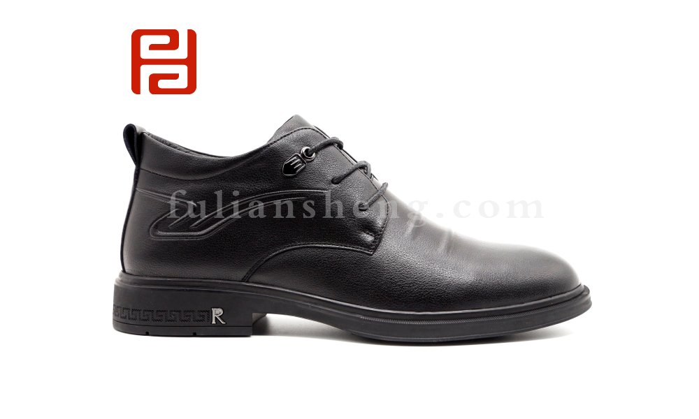 福連升休閑鞋商務(wù)男鞋 真皮正裝牛皮鞋男橡膠底保暖系帶休閑皮鞋圖片
