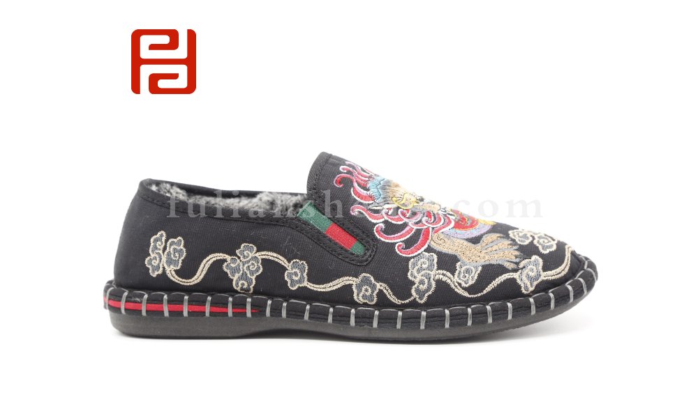 福連升2020冬季新款男保暖中國(guó)風(fēng)一腳蹬休閑鞋圖片