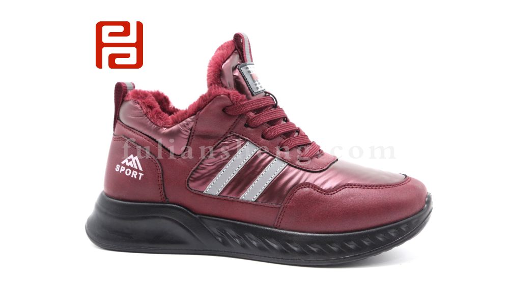 福連升休閑運(yùn)動女鞋中老年冬季加絨保暖輕便羽絨服面料圖片