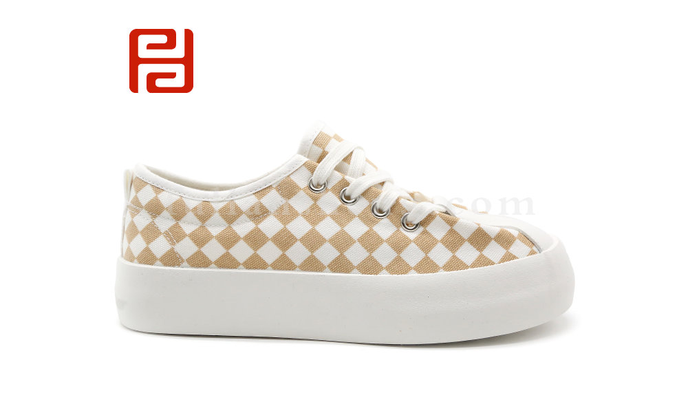 福連升夏季女鞋板鞋自由撞色棋盤(pán)格厚底舒適透氣鞋子