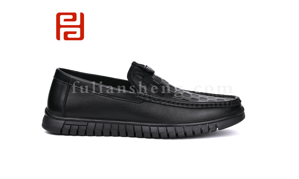 福連升春秋男鞋單鞋棋盤(pán)紋豆豆鞋商務(wù)復(fù)古手縫鞋