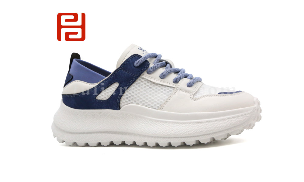 福連升夏季女鞋休閑生活時尚休閑真皮+網紗面料