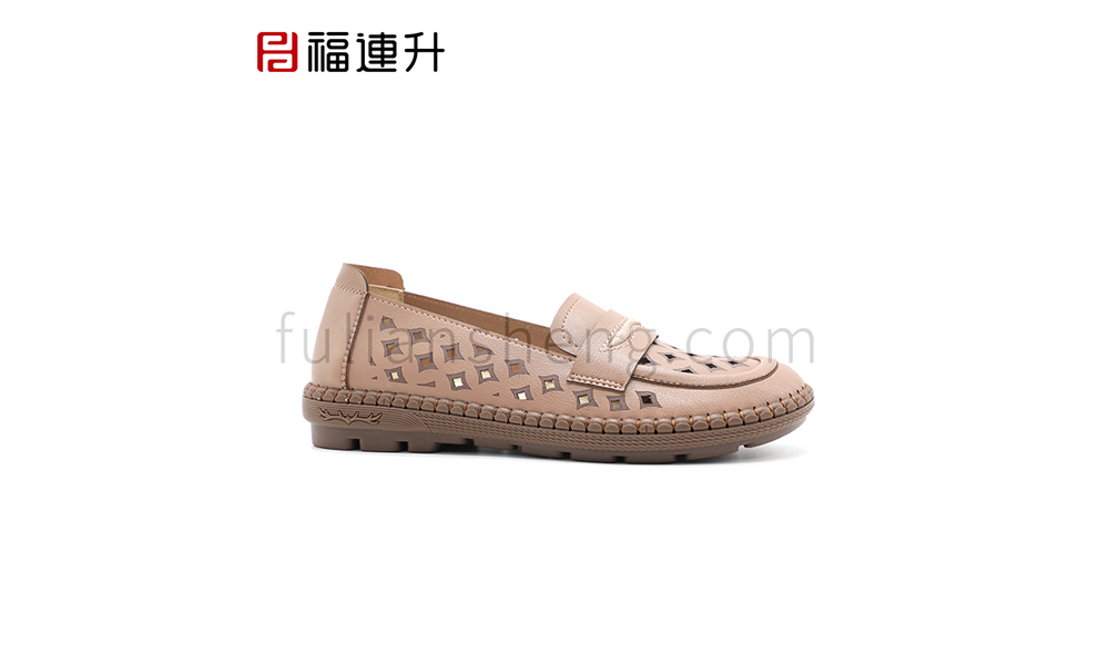福連升夏季新款休閑女鞋輕雅手縫鞋