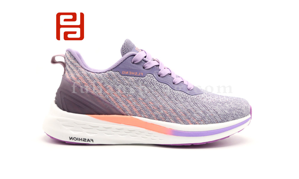 福連升休閑運(yùn)動(dòng)鞋女飛織緩震跑步鞋圖片