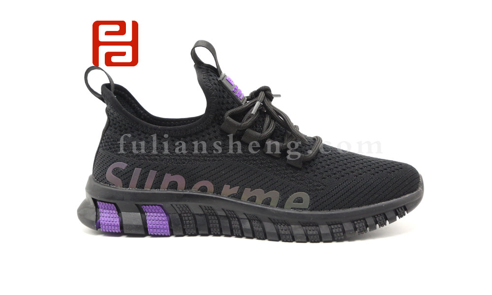 福連升休閑運(yùn)動女鞋中年漫步鞋飛織一腳蹬懶人鞋圖片