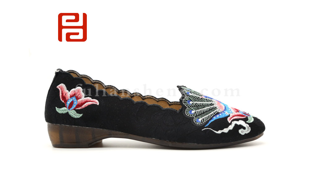 福連升老北京布鞋漢唐風(fēng)韻繡花牛筋底舒適婚鞋女鞋