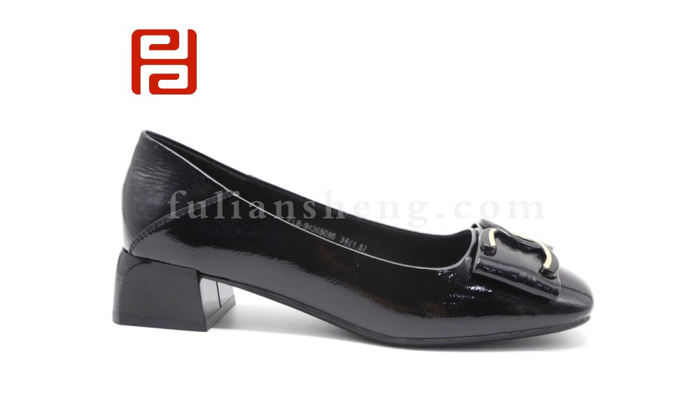 福連升休閑鞋淺口軟底舒適棉麻女鞋春秋新款工作白搭粗跟圖片