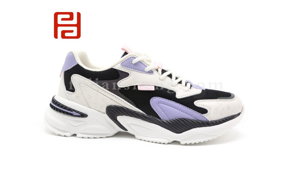 福連升休閑運動女鞋復(fù)古拼色時尚休閑運動鞋舒適透氣圖片