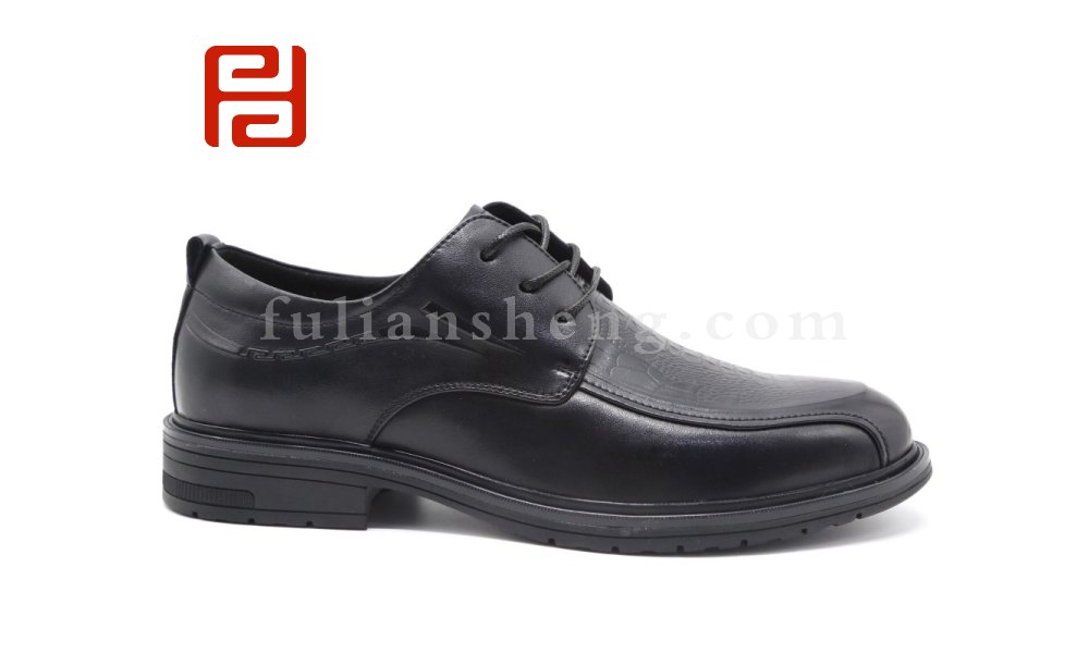 福連升商務(wù)休閑男鞋舒適印花英倫系帶正裝皮鞋圖片