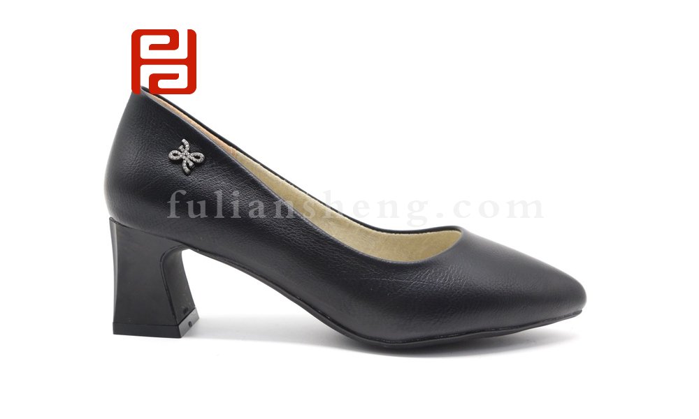 福連升休閑女鞋魅力時裝工裝工作鞋通勤粗跟中跟鞋圖片