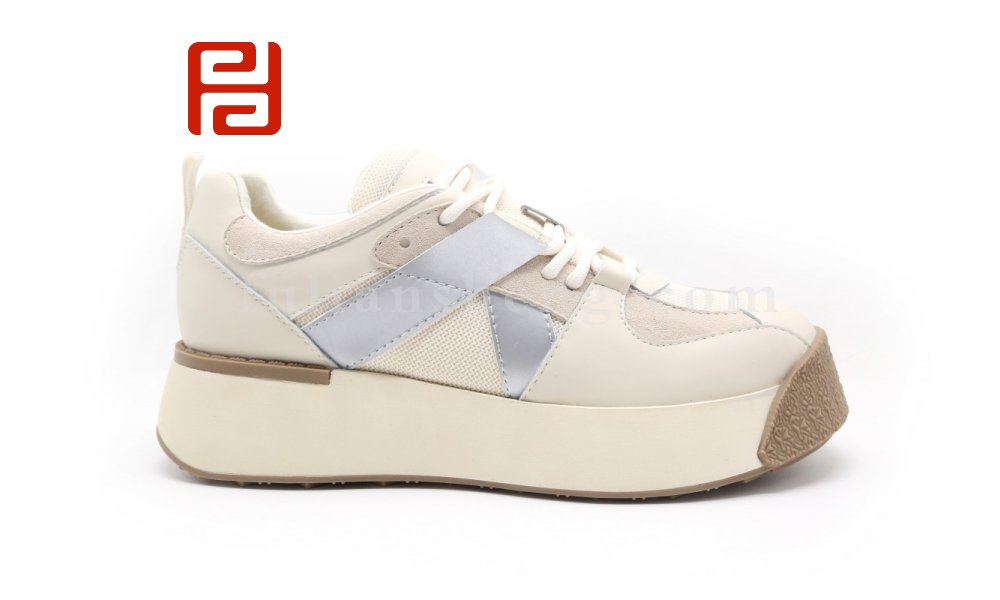 福連升休閑鞋女鞋2021秋季新款百搭厚底時尚增高面包鞋圖片