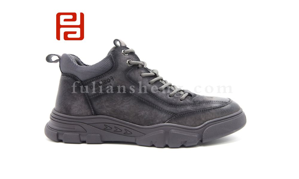福連升休閑鞋冬加絨男鞋工裝風(fēng)靴子皮面男靴圖片