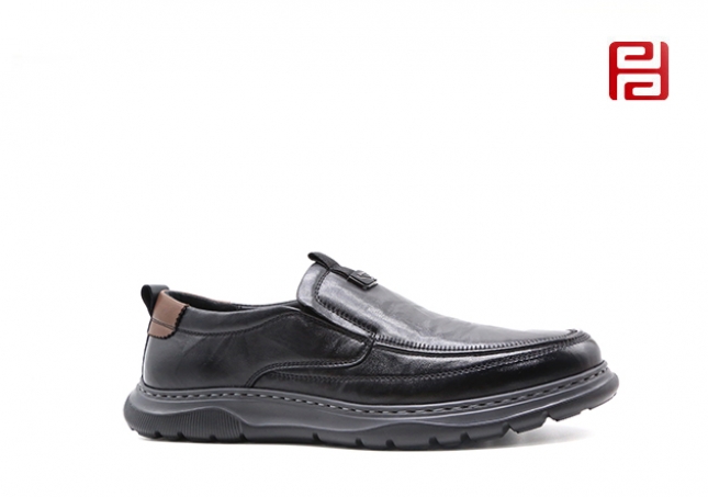 福連升春秋新款商務(wù)休閑男鞋真皮面料工裝鞋