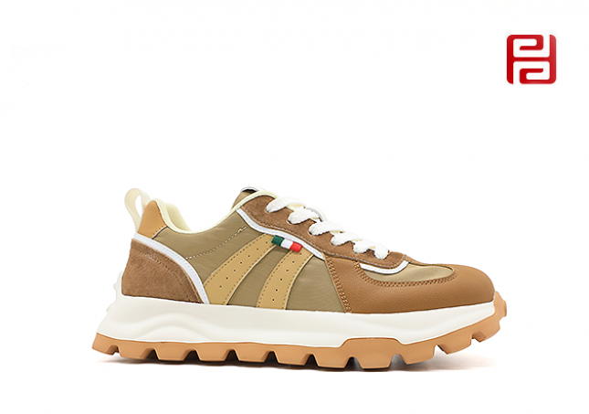 時(shí)尚休閑男鞋豬巴皮+雨傘布面料3D緩震鞋墊