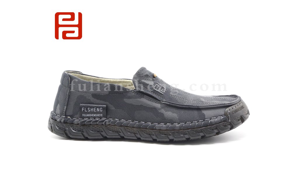 福連升休閑鞋男鞋春季一腳蹬爸爸鞋中老年低幫布鞋